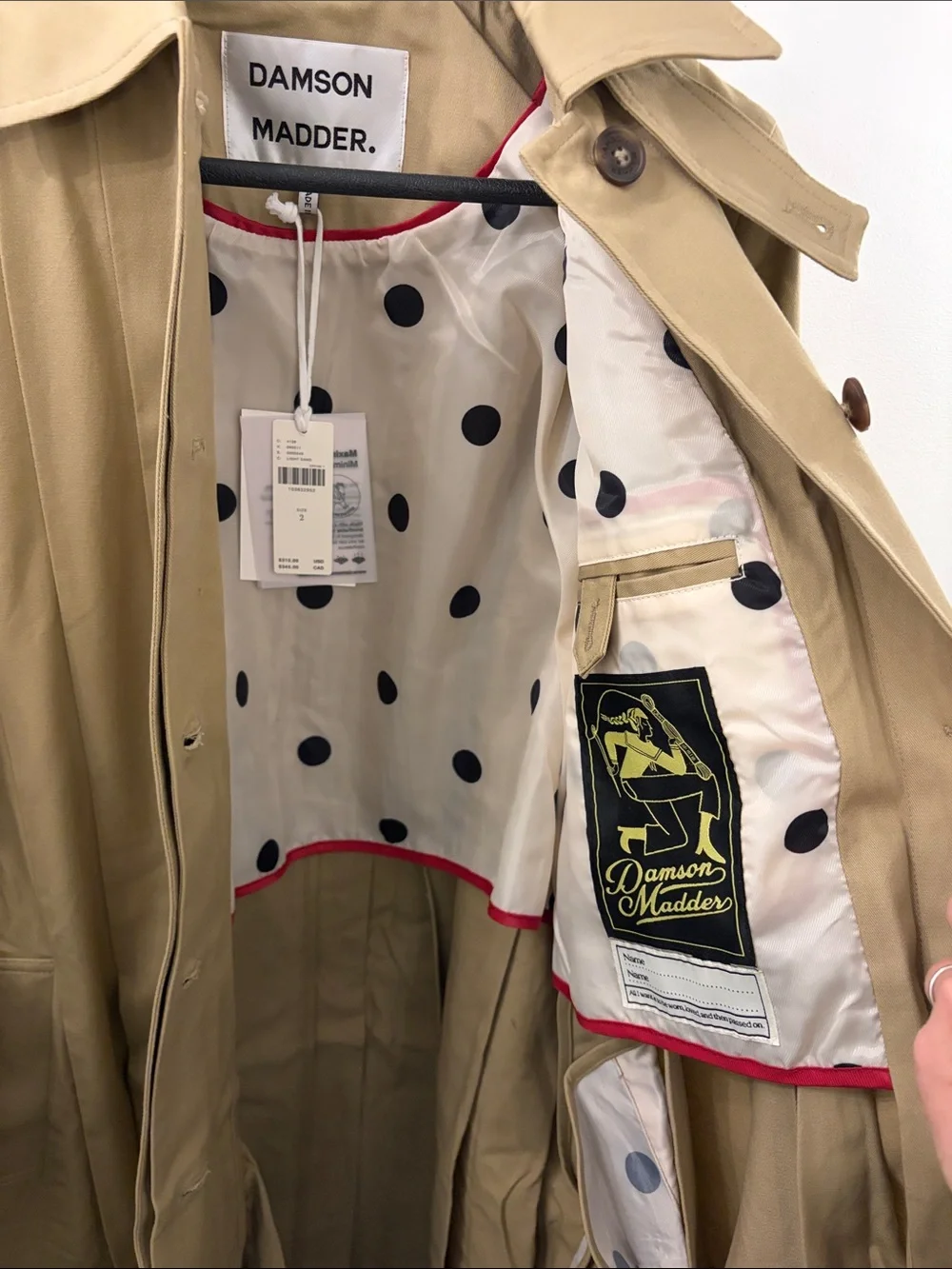 NWT DM Sofia Pleated Trench Coat - Picture 6 of 7